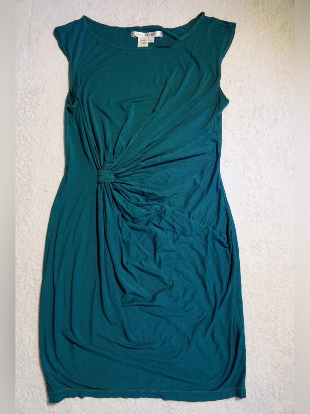 Max Studio Teal Knot-Detail Knee Dress Size L